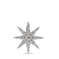 Pendentif Or blanc 9K Zircone Étoile Ø14 mm-584234