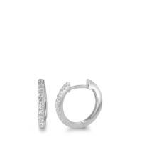 Créoles à charnières Or blanc 9K Zircone 20 Pierres-584238