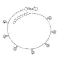 Bracelet Argent Zircone 7 Pierres Rhodié 17-19 cm-584673