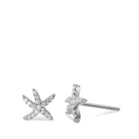 Clous d'oreilles Argent Zircone Rhodié Étoile de mer Ø8 mm-584720