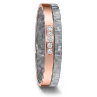 Alliance Or rouge 18K, Carbone Diamant 0.05 ct, 5 Pierres, w-si-584753