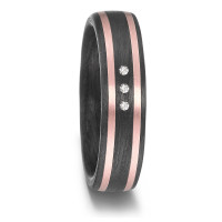 Bague Or rose 14K, Carbone-585141