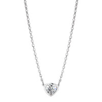 Collier Acier inoxydable Zircone Coeur 45-50 cm-585491