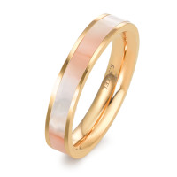 Bague à superposer Acier inoxydable jaune PVD nacre-585499