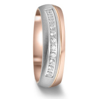 Bague Acier inoxydable Zircone 11 Pierres rosé PVD-585583