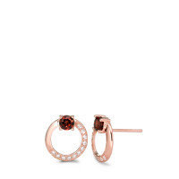 Clous d'oreilles Argent Grenat 24 Pierres rosé Plaqué or Ø11 mm-585650