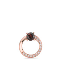 Pendentif Argent Grenat 14 Pierres rosé Plaqué or Ø13 mm-585651