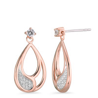 Pendant d'oreilles Argent Zircone rosé Plaqué or-585653