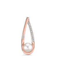 Pendentif Argent Zircone 6 Pierres rosé Plaqué or perle d'eau douce-585660