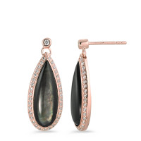 Pendant d'oreilles Argent Zircone rosé Plaqué or nacre-585685