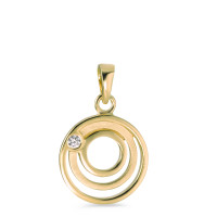 Pendentif Argent Zircone jaune Plaqué or Ø13 mm-585719