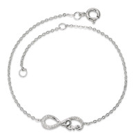 Bracelet Argent Zircone Rhodié Infini 17-20 cm-586384