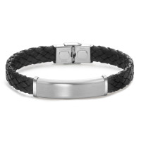 Gourmette avec gravure Cuir, Acier inoxydable 21 cm-586441
