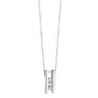 Collier Or blanc 18K Diamant 0.54 ct, 3 Pierres, w-pi2 40-42 cm-586515