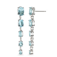 Pendant d'oreilles Argent [synth. Aquamarin] 26 Pierres Rhodié-586614