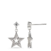 Pendant d'oreilles Argent Zircone Rhodié Étoile-586818