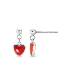 Pendant d'oreilles Argent Émaillé Coeur-586823
