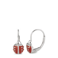 Pendant d'oreilles Argent Laqué Coccinelle Ø7 mm-586830