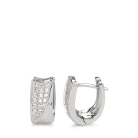 Créoles à charnières Argent Zircone Rhodié-586870