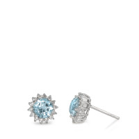 Ohrstecker Silber Topas blau rhodiniert Ø9 mm-586872