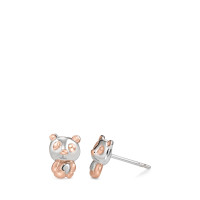 Clous d'oreilles Argent rosé Bicolore Ours-586874