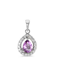 Pendentif Argent Améthyste, Zircone Rhodié-586885