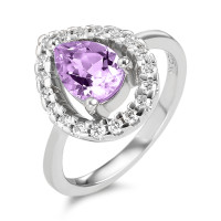 Bague Argent Améthyste, Zircone Rhodié-586891