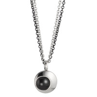 Collier Acier inoxydable Onyx noir PVD 45 cm-587103