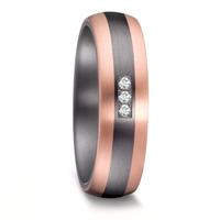 Alliance Tantale 999, Or rose 14K Diamant 0.03 ct, 3 Pierres, w-si-587204
