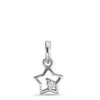 Pendentif Argent Zircone Rhodié Étoile Ø8 mm-588137