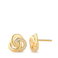 Clous d'oreilles Argent Zircone 22 Pierres jaune Plaqué or Ø10 mm-588188
