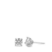 Ohrstecker Silber Zirkonia 2 Steine rhodiniert Ø6 mm-588189