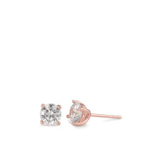 Ohrstecker Silber Zirkonia 2 Steine rosé vergoldet Ø6 mm-588190