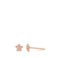 Clous d'oreilles Argent Zircone 12 Pierres rosé Plaqué or Étoile Ø5 mm-588204