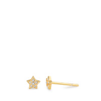 Clous d'oreilles Argent Zircone 12 Pierres jaune Plaqué or Étoile Ø5 mm-588205