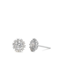Clous d'oreilles Argent Zircone Rhodié Ø9 mm-588219