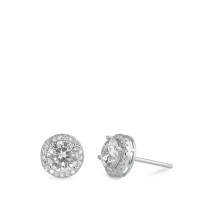 Clous d'oreilles Argent Zircone Rhodié Ø8.5 mm-588220