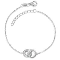 Bracelet Argent Zircone Rhodié 16-19 cm-588353