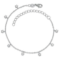 Bracelet Argent Zircone 8 Pierres Rhodié 16-19 cm-588363