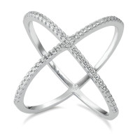 Bague Argent Zircone Rhodié-588586