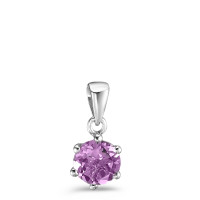 Pendentif Argent Améthyste Rhodié Ø6.5 mm-588752