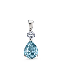 Anhไnger Silber Topas blau, Zirkonia weiss rhodiniert-588755