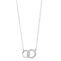 Collier Or blanc 9K Diamant 0.035 ct, 9 Pierres, w-pi1 38-42 cm-588798