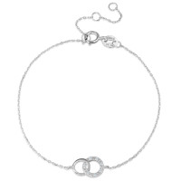 Bracelet Or blanc 9K Diamant 0.025 ct, 7 Pierres, w-pi1 15-18 cm-588799