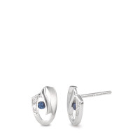 Clous d'oreilles Or blanc 9K Saphir 6 Pierres-588809