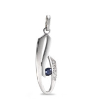 Pendentif Or blanc 9K Saphir 5 Pierres-588810