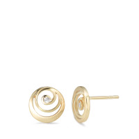 Clous d'oreilles Or jaune 9K Zircone 2 Pierres Ø10 mm-588811