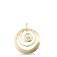 Pendentif Or jaune 9K Zircone Ø15 mm-588812