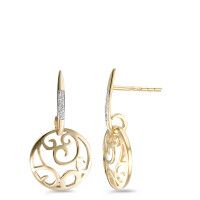 Pendant d'oreilles Or jaune 9K Zircone 8 Pierres Ø12 mm-588815