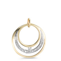 Pendentif Or jaune 9K Zircone 12 Pierres Bicolore-588833